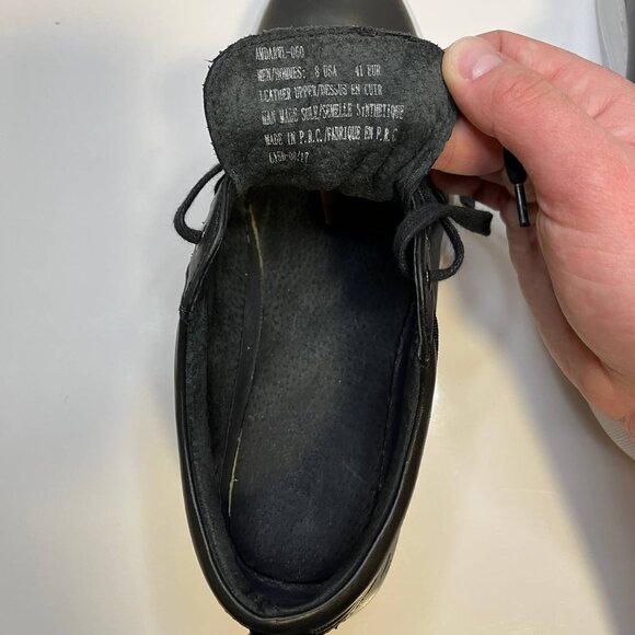 Andrew Marc Darwood Men's Black Leather Sneakers – Size US 8 - Picture 10 of 11